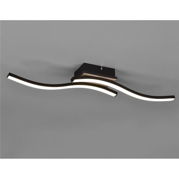 Plafón de techo LED ROUTE 2 tiras 56cm 5W 2x500lm luz cálida 3000K IP20 Imitación madera