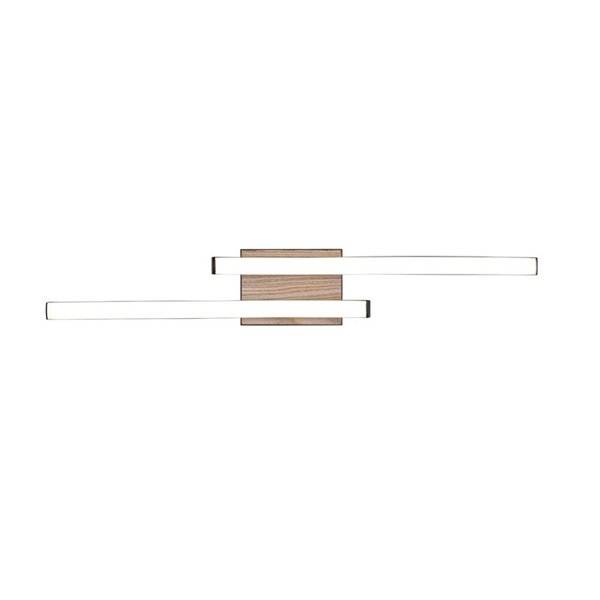 Plafón de techo LED ROUTE 2 tiras 56cm 5W 2x500lm luz cálida 3000K IP20 Imitación madera