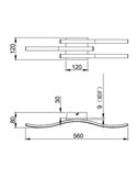 Plafón de techo LED ROUTE 3 tiras 56cm 5W 3x500lm luz cálida 3000K IP20 Imitación madera