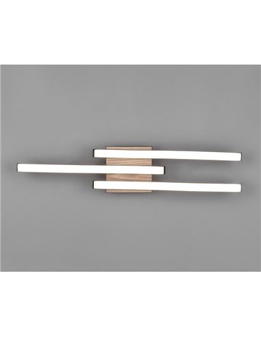 Plafón de techo LED ROUTE 3 tiras 56cm 5W 3x500lm luz cálida 3000K IP20 Imitación madera
