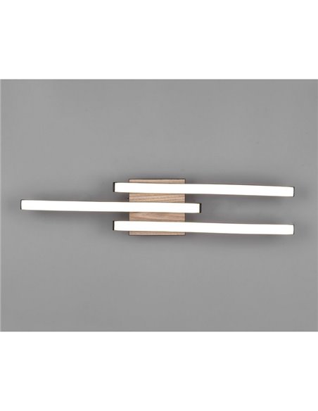 Plafón de techo LED ROUTE 3 tiras 56cm 5W 3x500lm luz cálida 3000K IP20 Imitación madera