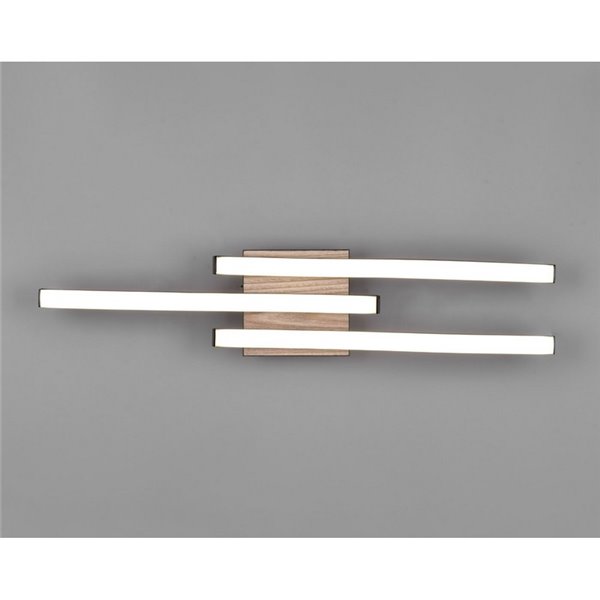 Plafón de techo LED ROUTE 3 tiras 56cm 5W 3x500lm luz cálida 3000K IP20 Imitación madera
