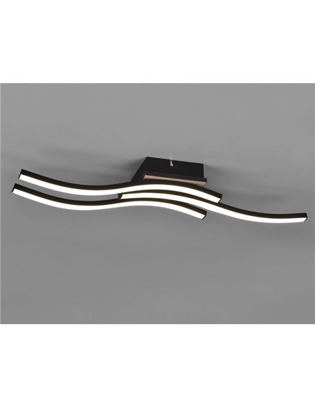 Luminária de teto LED ROUTE 3 tiras 56cm 5W 3x500lm luz quente 3000K IP20 Imitação madeira