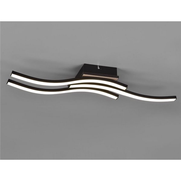 Plafonnier LED ROUTE 3 bandes 56cm 5W 3x500lm lumière chaude 3000K IP20 Imitation bois