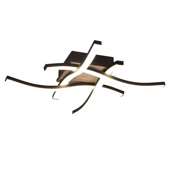 Luminária de teto LED ROUTE 46x46cm 5W 4x500lm, luz quente 3000K IP20 Imitação de madeira