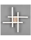 Plafón de techo LED ROUTE 46x46cm 5W 4x500lm, luz cálida 3000K IP20 Imitación madera