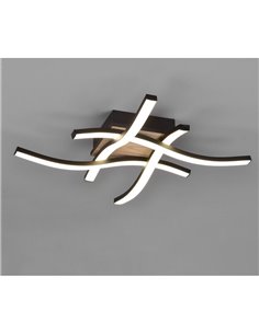 Plafón de techo LED ROUTE 46x46cm 5W 4x500lm, luz cálida 3000K IP20 Imitación madera 2