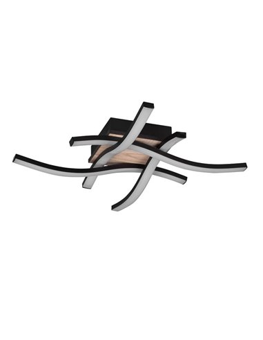 Plafonnier LED ROUTE 46x46cm 5W 4x500lm, lumière chaude 3000K IP20 Imitation bois