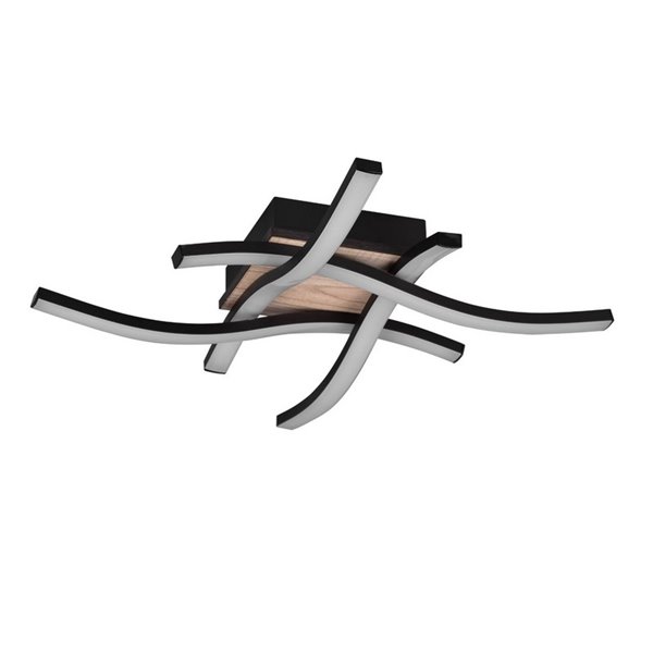 Plafonnier LED ROUTE 46x46cm 5W 4x500lm, lumière chaude 3000K IP20 Imitation bois