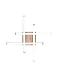 Plafón de techo LED ROUTE 46x46cm 5W 4x500lm, luz cálida 3000K IP20 Imitación madera