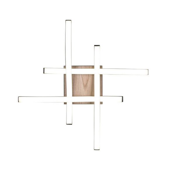 Plafón de techo LED ROUTE 46x46cm 5W 4x500lm, luz cálida 3000K IP20 Imitación madera
