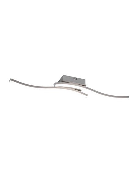 Plafón de techo LED ROUTE 2 tiras 56cm 5W 2x500lm luz neutra 4000K IP20 Níquel mate