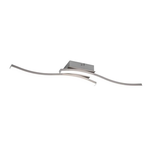 Plafonnier LED ROUTE 2 bandes 56cm 5W 2x500lm lumière neutre 4000K IP20 Nickel mat
