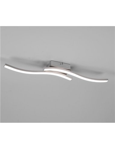 Plafonnier LED ROUTE 2 bandes 56cm 5W 2x500lm lumière neutre 4000K IP20 Nickel mat
