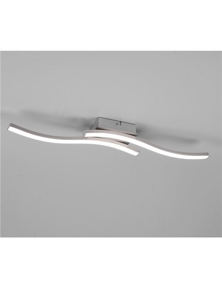 Plafonnier LED ROUTE 2 bandes 56cm 5W 2x500lm lumière neutre 4000K IP20 Nickel mat