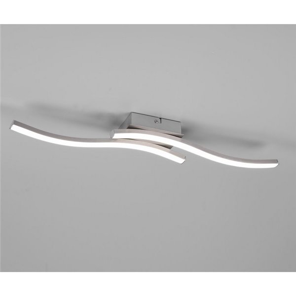 Plafonnier LED ROUTE 2 bandes 56cm 5W 2x500lm lumière neutre 4000K IP20 Nickel mat