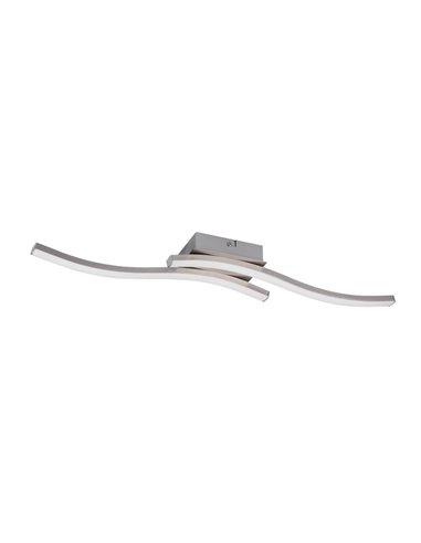 Plafón de techo LED ROUTE 2 tiras 56cm 5W 2x500lm luz neutra 4000K IP20 Níquel mate