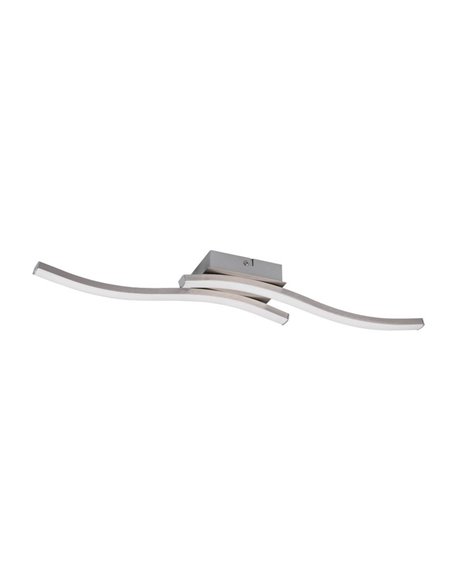 Plafón de techo LED ROUTE 2 tiras 56cm 5W 2x500lm luz neutra 4000K IP20 Níquel mate