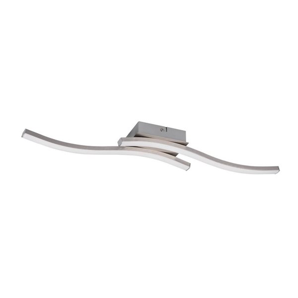 Plafón de techo LED ROUTE 2 tiras 56cm 5W 2x500lm luz neutra 4000K IP20 Níquel mate