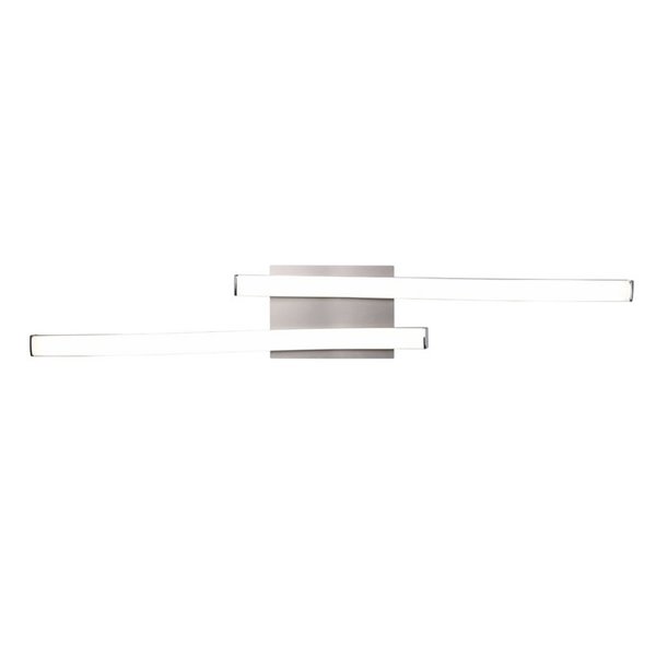 Plafonnier LED ROUTE 2 bandes 56cm 5W 2x500lm lumière neutre 4000K IP20 Nickel mat