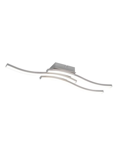 Plafón de techo LED ROUTE 3 tiras 56cm 5W 3x600lm luz cálida 4000K IP20 Níquel mate