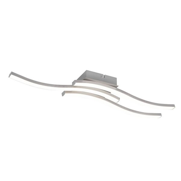 Plafonnier LED ROUTE 3 bandes 56cm 5W 3x600lm lumière chaude 4000K IP20 Nickel mat