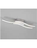 Plafón de techo LED ROUTE 3 tiras 56cm 5W 3x600lm luz cálida 4000K IP20 Níquel mate