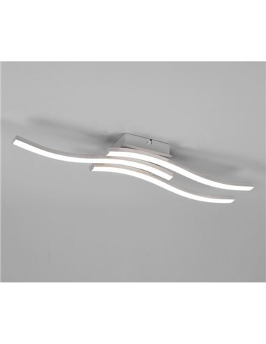 Plafón de techo LED ROUTE 3 tiras 56cm 5W 3x600lm luz cálida 4000K IP20 Níquel mate