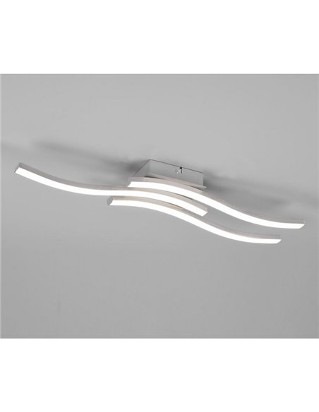 Plafón de techo LED ROUTE 3 tiras 56cm 5W 3x600lm luz cálida 4000K IP20 Níquel mate