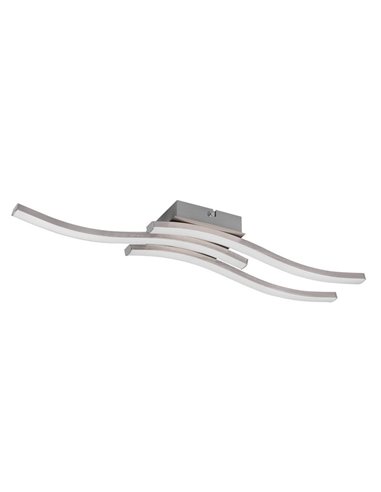 Plafón de techo LED ROUTE 3 tiras 56cm 5W 3x600lm luz cálida 4000K IP20 Níquel mate