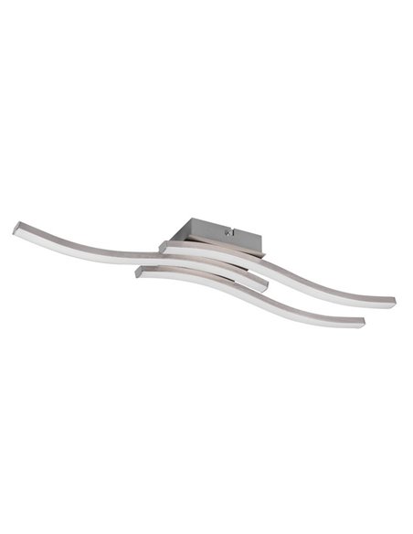 Plafón de techo LED ROUTE 3 tiras 56cm 5W 3x600lm luz cálida 4000K IP20 Níquel mate