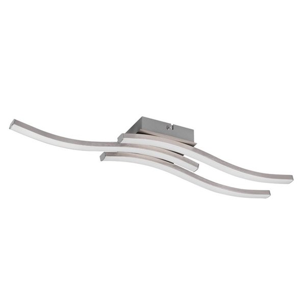 Plafón de techo LED ROUTE 3 tiras 56cm 5W 3x600lm luz cálida 4000K IP20 Níquel mate