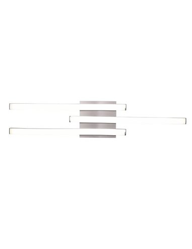 Plafón de techo LED ROUTE 3 tiras 56cm 5W 3x600lm luz cálida 4000K IP20 Níquel mate