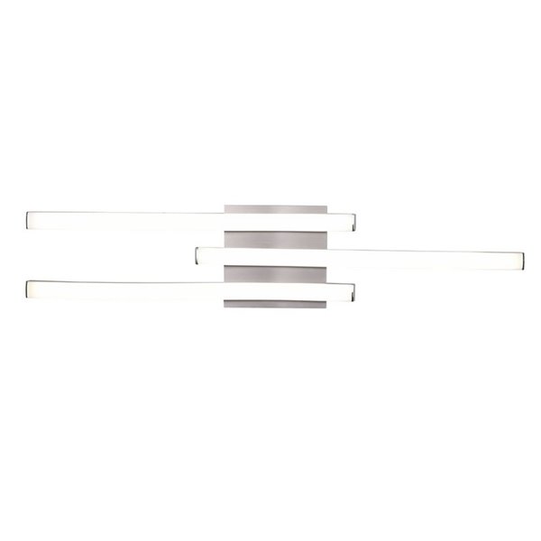 Plafonnier LED ROUTE 3 bandes 56cm 5W 3x600lm lumière chaude 4000K IP20 Nickel mat