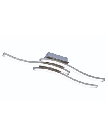 Plafón de techo LED ROUTE 3 tiras 56cm 5W 3x500lm luz cálida 3000K IP20 Níquel mate