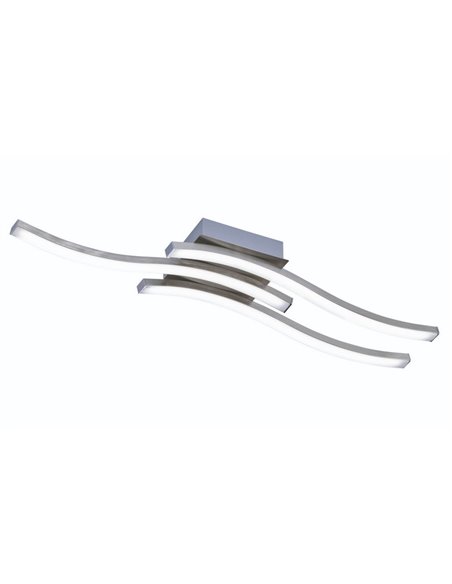 Plafón de techo LED ROUTE 3 tiras 56cm 5W 3x500lm luz cálida 3000K IP20 Níquel mate