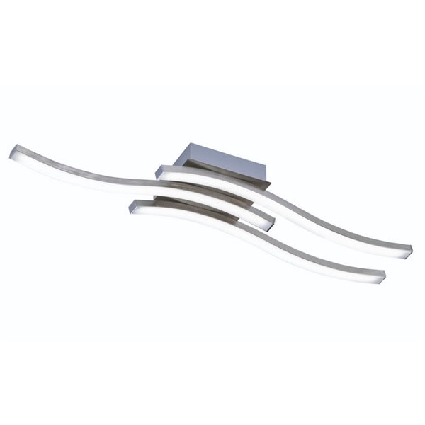 Plafonnier LED ROUTE 3 bandes 56cm 5W 3x500lm lumière chaude 3000K IP20 Nickel mat