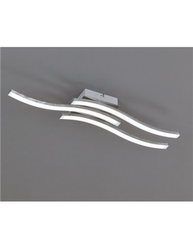 Plafón de techo LED ROUTE 3 tiras 56cm 5W 3x500lm luz cálida 3000K IP20 Níquel mate