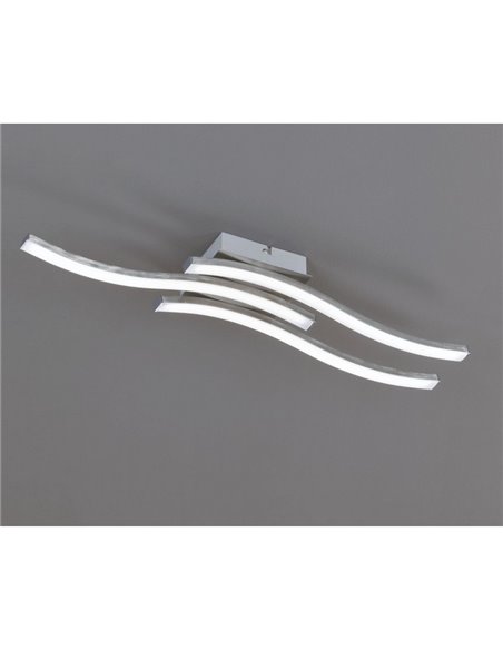 Plafón de techo LED ROUTE 3 tiras 56cm 5W 3x500lm luz cálida 3000K IP20 Níquel mate