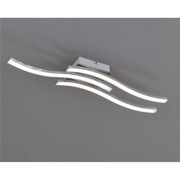 Plafonnier LED ROUTE 3 bandes 56cm 5W 3x500lm lumière chaude 3000K IP20 Nickel mat