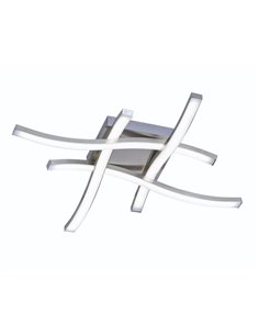 Plafón LED de techo ROUTE 46x46cm 5W 4x500lm, luz cálida 3000K IP20 Níquel mate