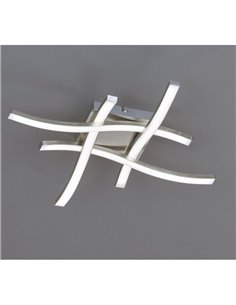Plafón LED de techo ROUTE 46x46cm 5W 4x500lm, luz cálida 3000K IP20 Níquel mate 2