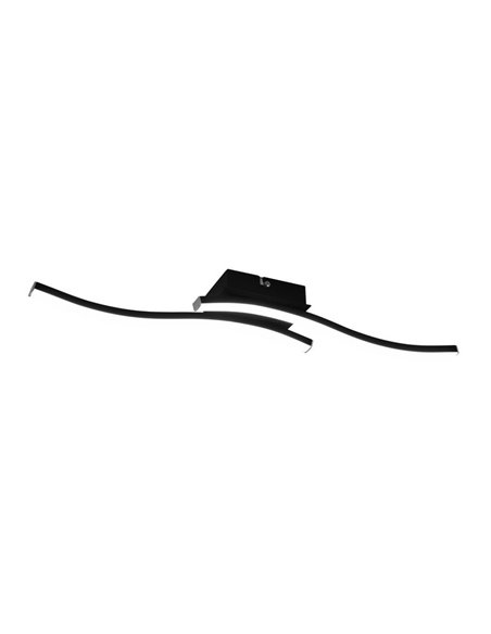 Plafón de techo LED ROUTE 2 tiras 56cm 5W 2x600lm luz neutra 3000K IP20 Negro