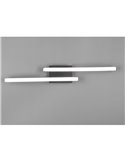 Plafón de techo LED ROUTE 2 tiras 56cm 5W 2x600lm luz neutra 3000K IP20 Negro