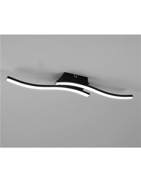 Plafón de techo LED ROUTE 2 tiras 56cm 5W 2x600lm luz neutra 3000K IP20 Negro