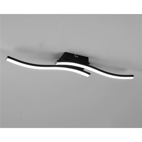 Plafonnier LED ROUTE 2 bandes 56cm 5W 2x600lm lumière neutre 3000K IP20 Noir