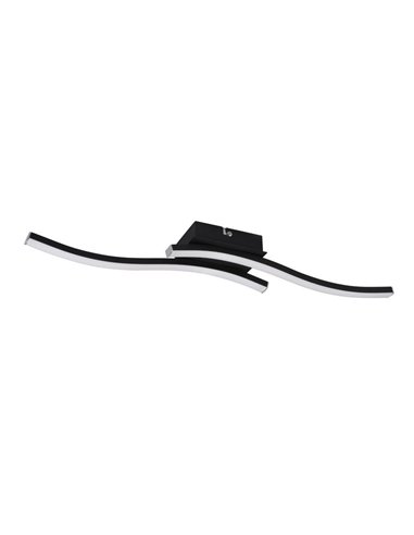 Plafón de techo LED ROUTE 2 tiras 56cm 5W 2x600lm luz neutra 3000K IP20 Negro