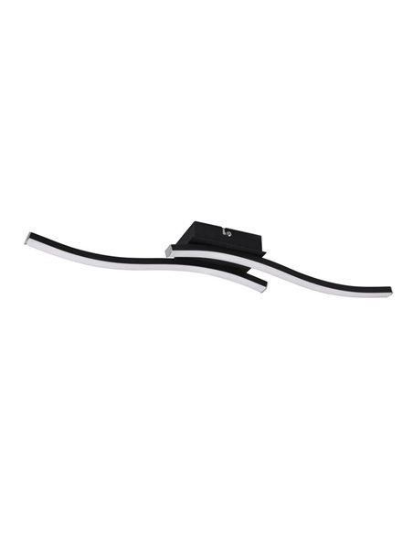 Plafón de techo LED ROUTE 2 tiras 56cm 5W 2x600lm luz neutra 3000K IP20 Negro