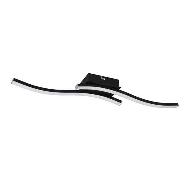Plafón de techo LED ROUTE 2 tiras 56cm 5W 2x600lm luz neutra 3000K IP20 Negro