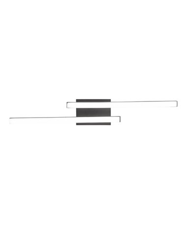 Plafón de techo LED ROUTE 2 tiras 56cm 5W 2x600lm luz neutra 3000K IP20 Negro